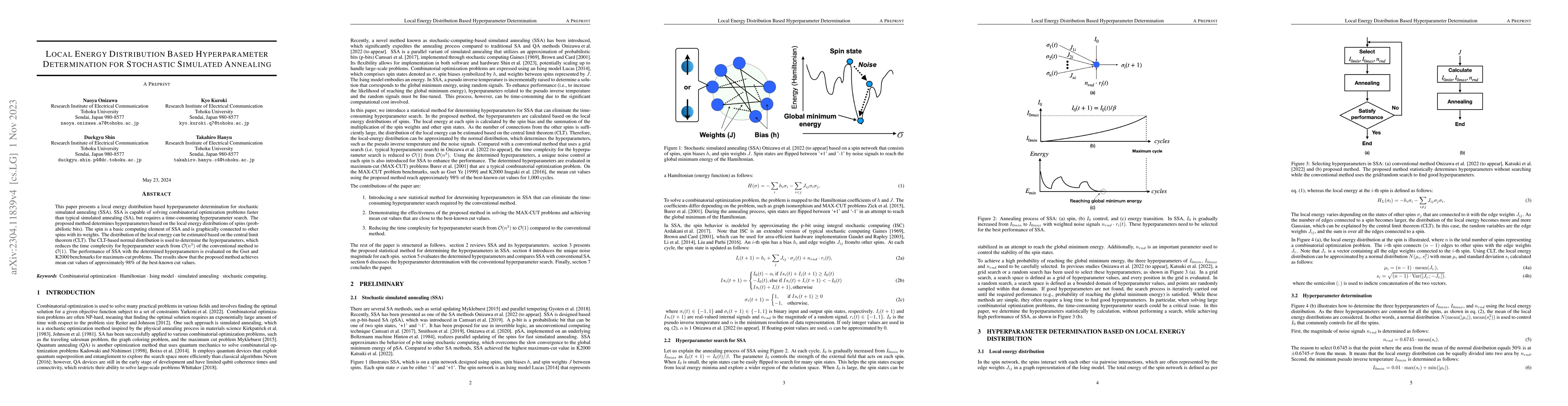 Thumbnail for Local Energy Distribution Based Hyperparameter Determination for
  Stochastic Simulated Annealing