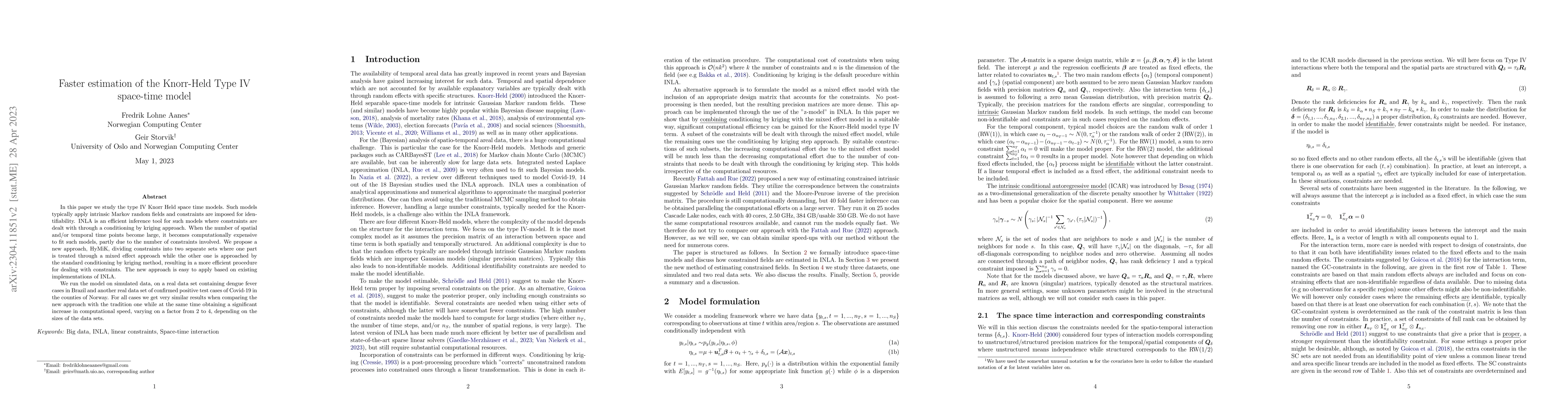 Thumbnail for Faster estimation of the Knorr-Held Type IV space-time model