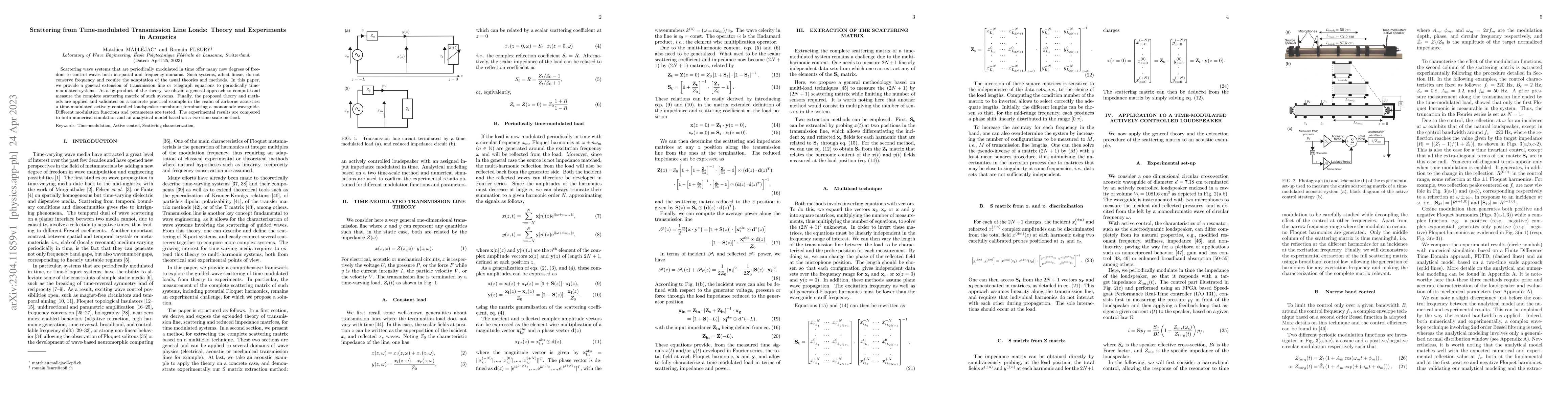 Thumbnail for Scattering from Time-modulated Transmission Line Loads: Theory and
  Experiments in Acoustics