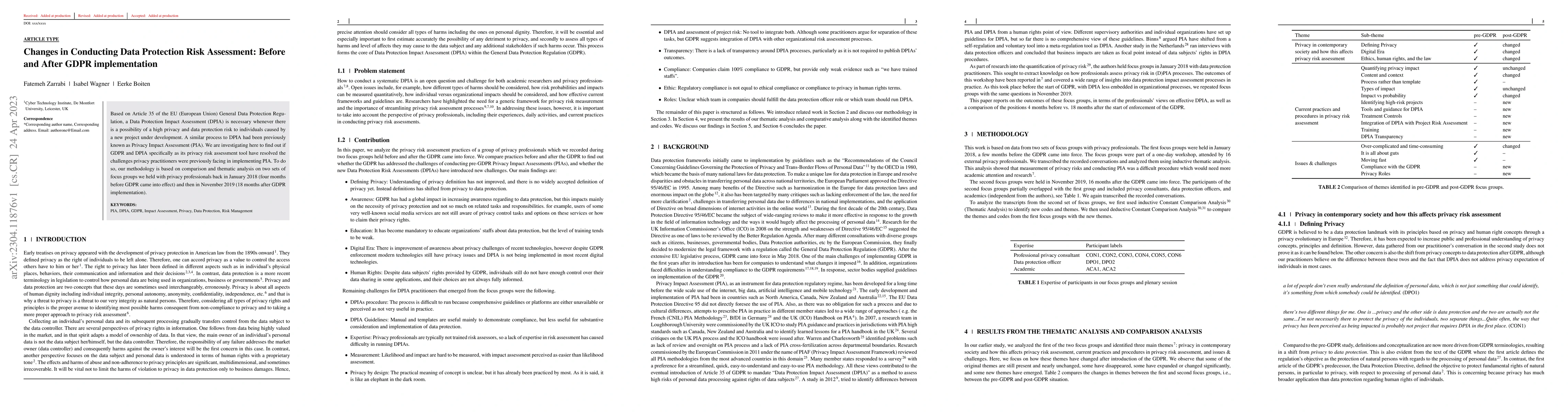 Thumbnail for Changes in Conducting Data Protection Risk Assessment and After GDPR
  implementation