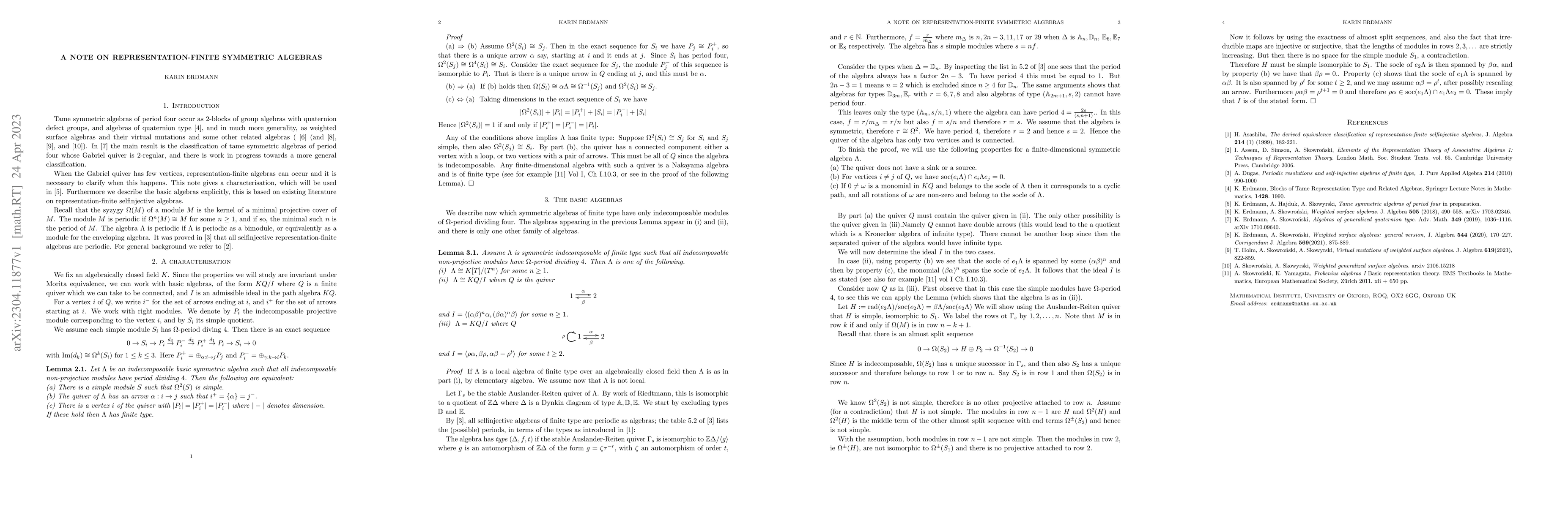 Thumbnail for A note on representation-finite symmetric algebras