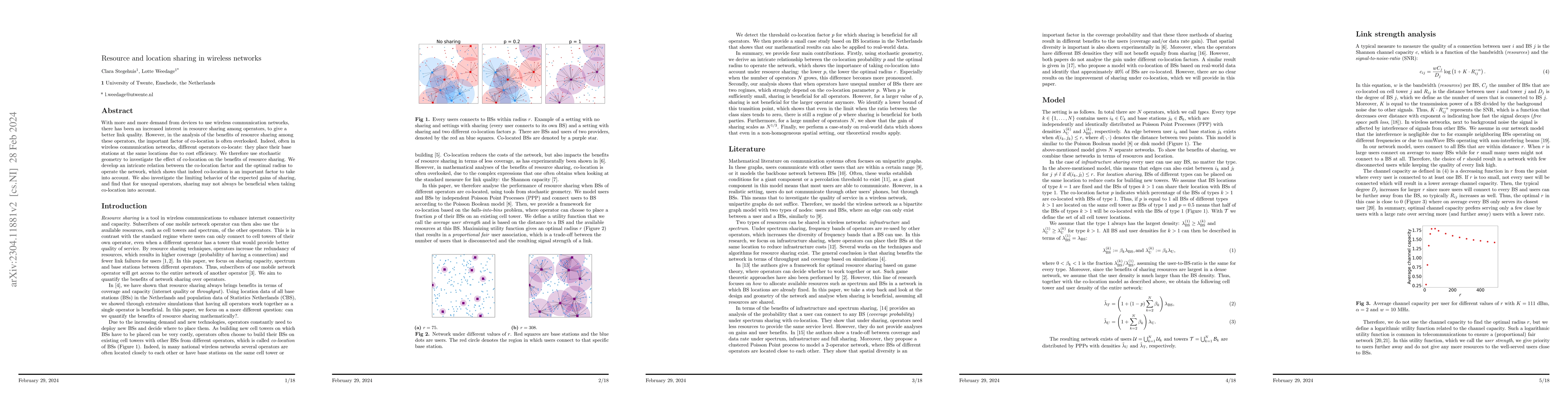 Thumbnail for Resource and location sharing in wireless networks