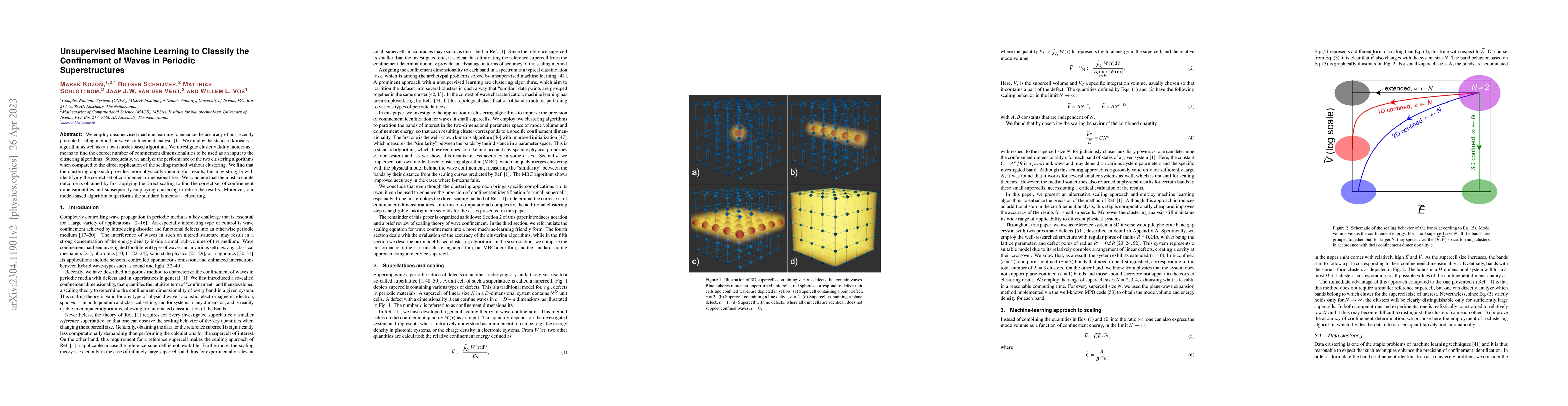 Thumbnail for Unsupervised Machine Learning to Classify the Confinement of Waves in
  Periodic Superstructures