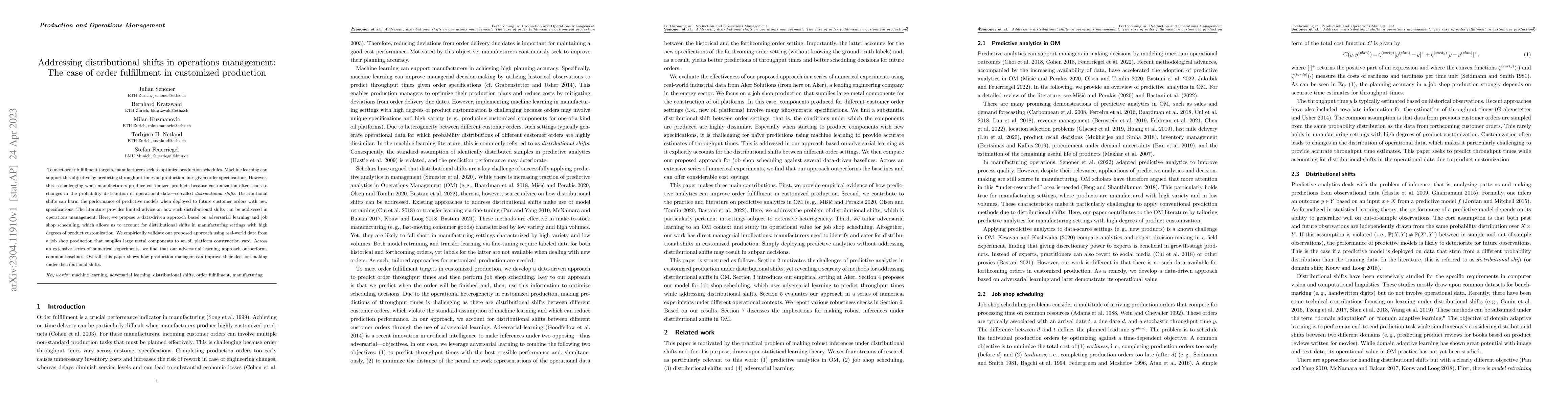 Thumbnail for Addressing distributional shifts in operations management: The case of
  order fulfillment in customized production
