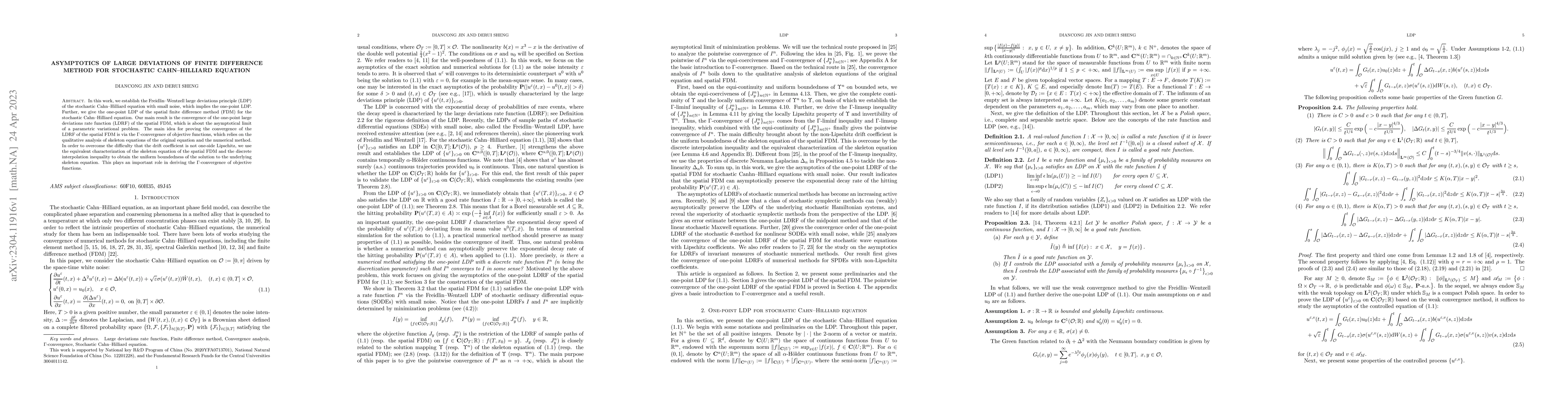 Thumbnail for Asymptotics of large deviations of finite difference method for
  stochastic Cahn--Hilliard equation