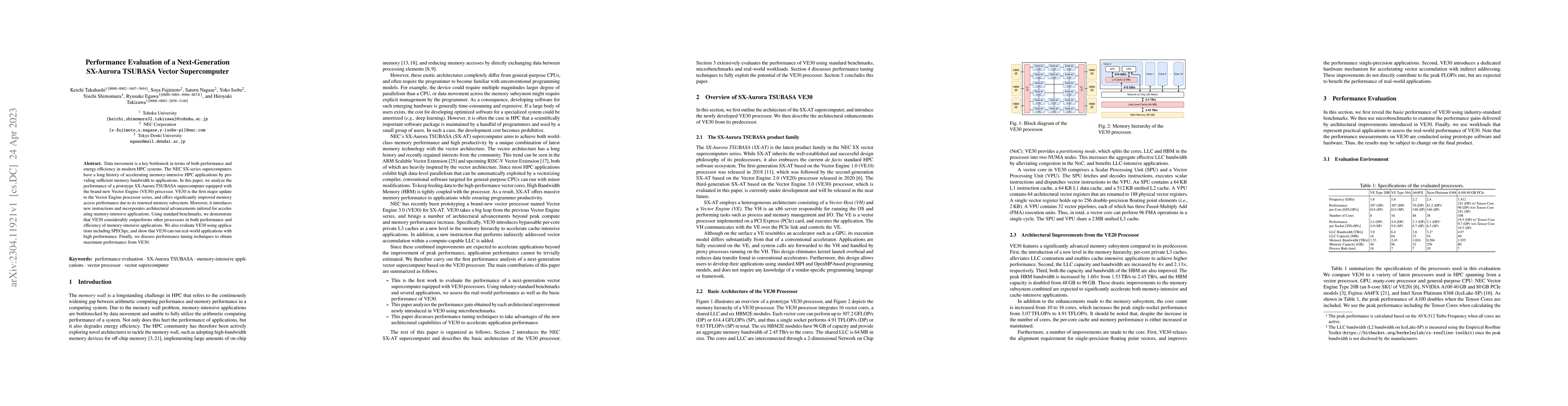 Thumbnail for Performance Evaluation of a Next-Generation SX-Aurora TSUBASA Vector
  Supercomputer