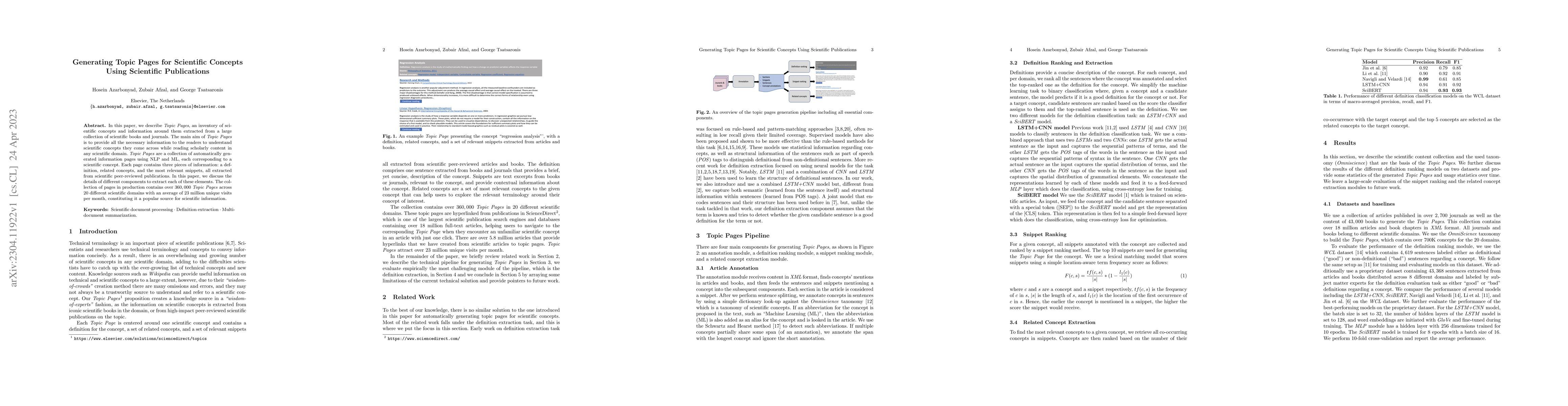 Thumbnail for Generating Topic Pages for Scientific Concepts Using Scientific
  Publications