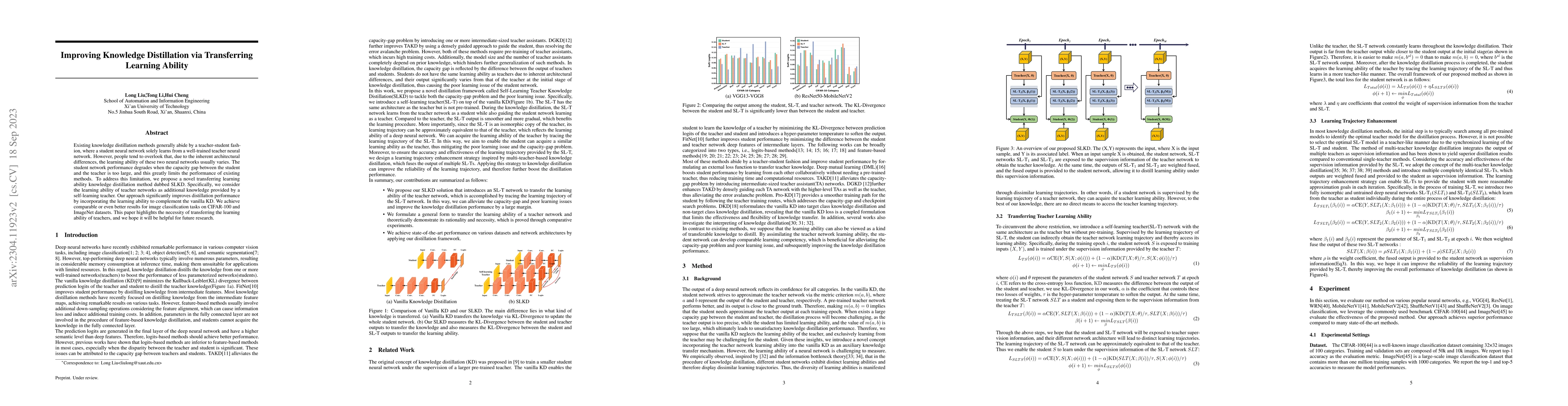 Thumbnail for Improving Knowledge Distillation via Transferring Learning Ability