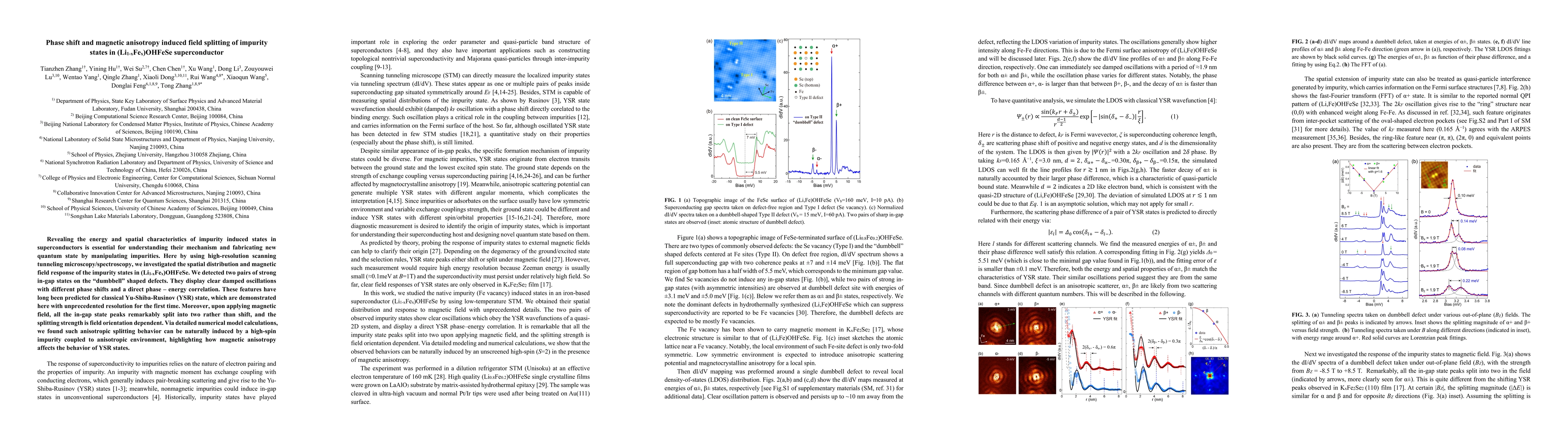 Thumbnail for Phase shift and magnetic anisotropy induced field splitting of impurity
  states in (Li1-xFex)OHFeSe superconductor