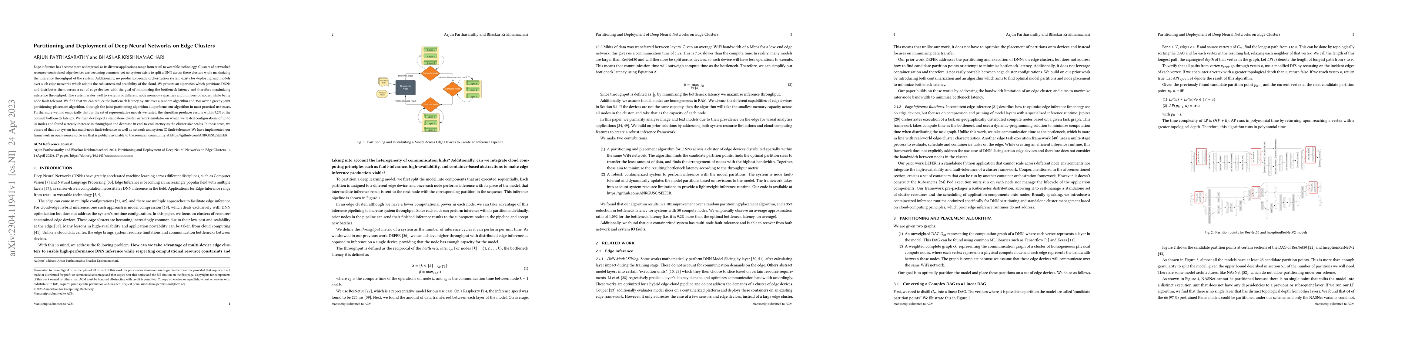 Thumbnail for Partitioning and Deployment of Deep Neural Networks on Edge Clusters