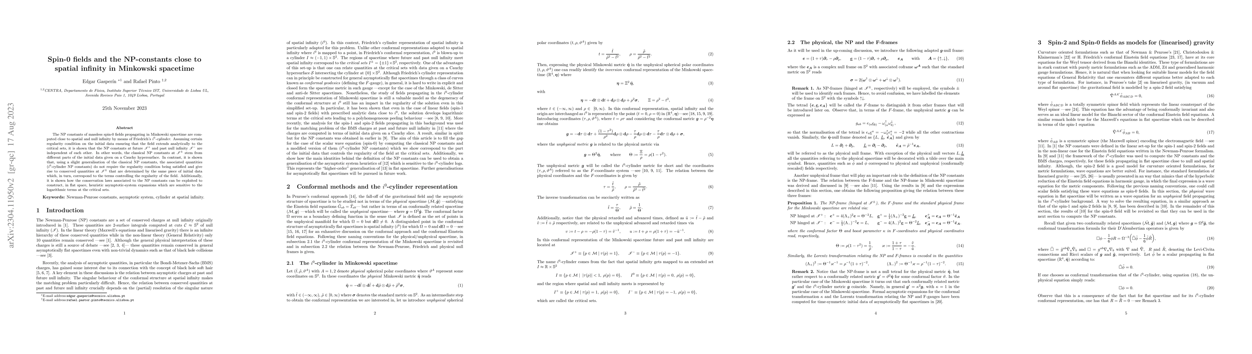 Thumbnail for Spin-0 fields and the NP-constants close to spatial infinity in
  Minkowski spacetime
