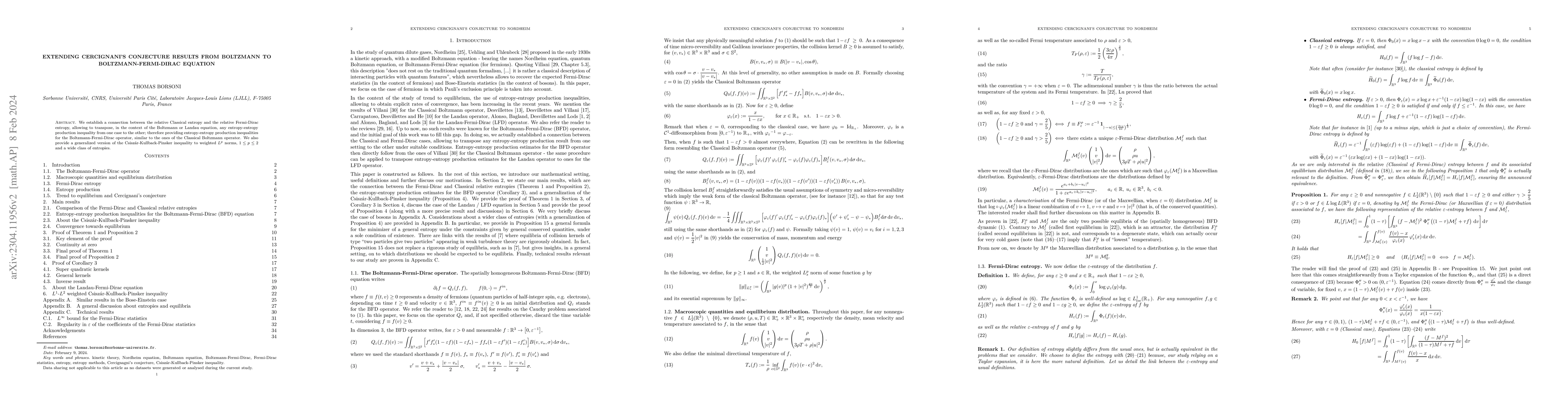 Thumbnail for Extending Cercignani's conjecture results from Botzmann to
  Boltzmann-Fermi-Dirac equation