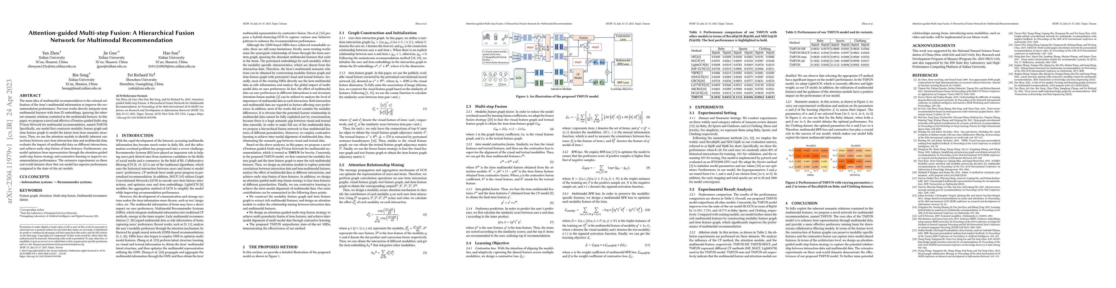 Thumbnail for Attention-guided Multi-step Fusion: A Hierarchical Fusion Network for
  Multimodal Recommendation
