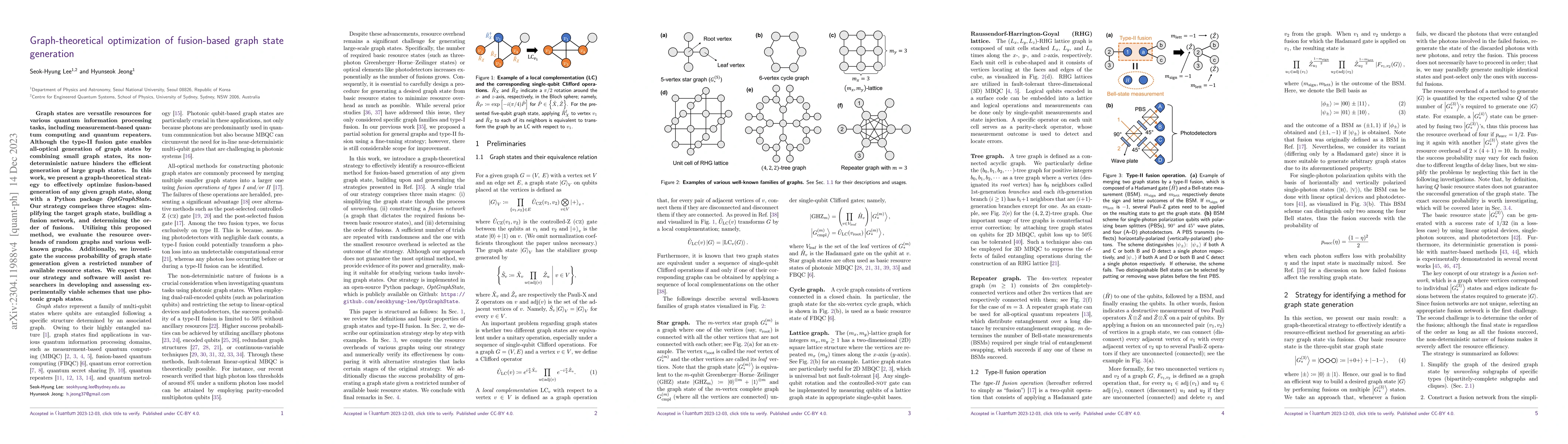Thumbnail for Graph-theoretical optimization of fusion-based graph state generation