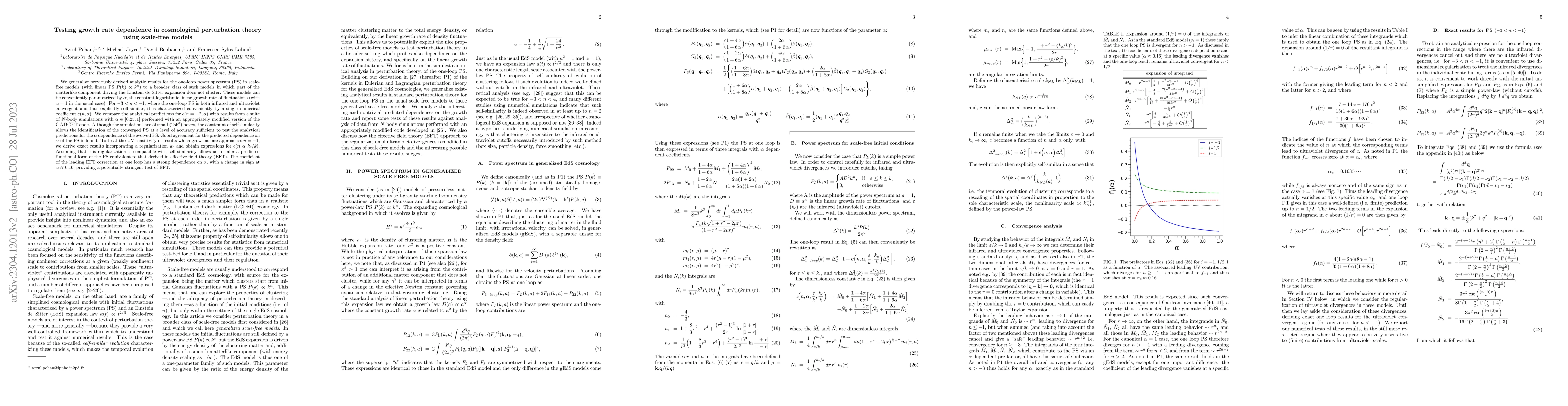 Thumbnail for Testing growth rate dependence in cosmological perturbation theory using
  scale-free models