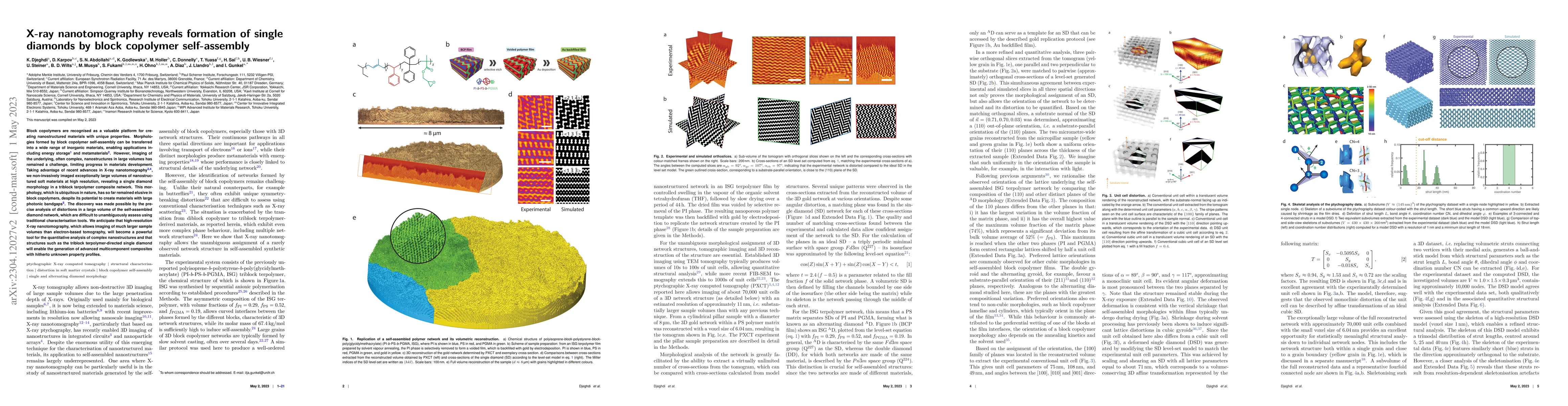 Thumbnail for X-ray nanotomography reveals formation of single diamonds by block
  copolymer self-assembly