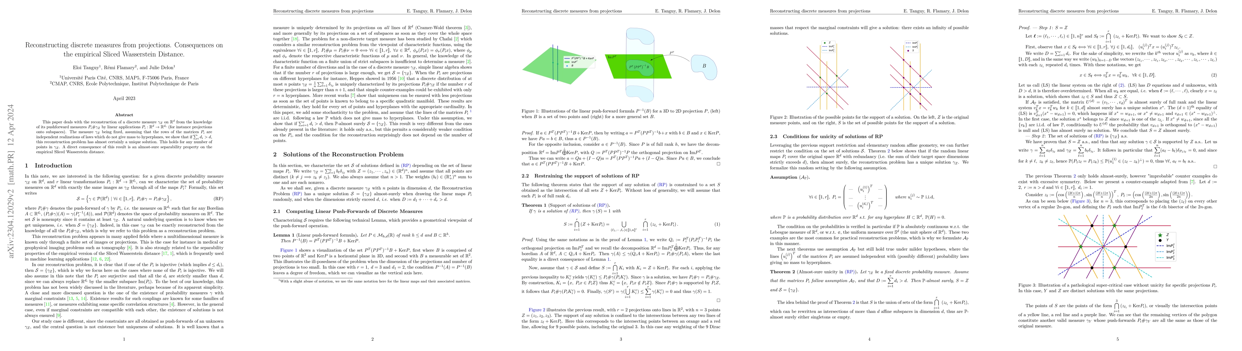 Thumbnail for Reconstructing discrete measures from projections. Consequences on the
  empirical Sliced Wasserstein Distance