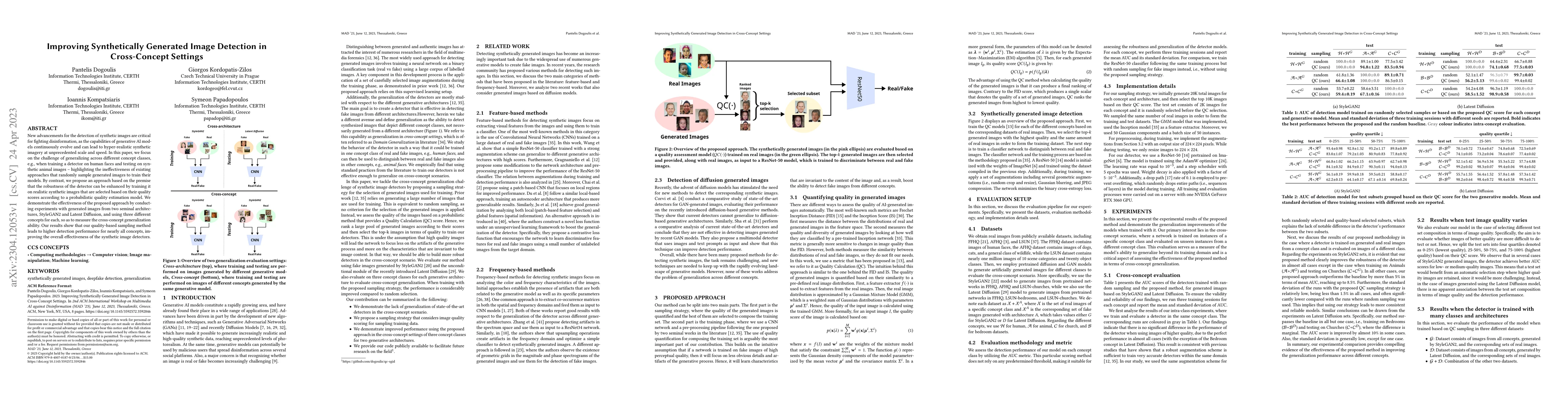 Thumbnail for Improving Synthetically Generated Image Detection in Cross-Concept
  Settings