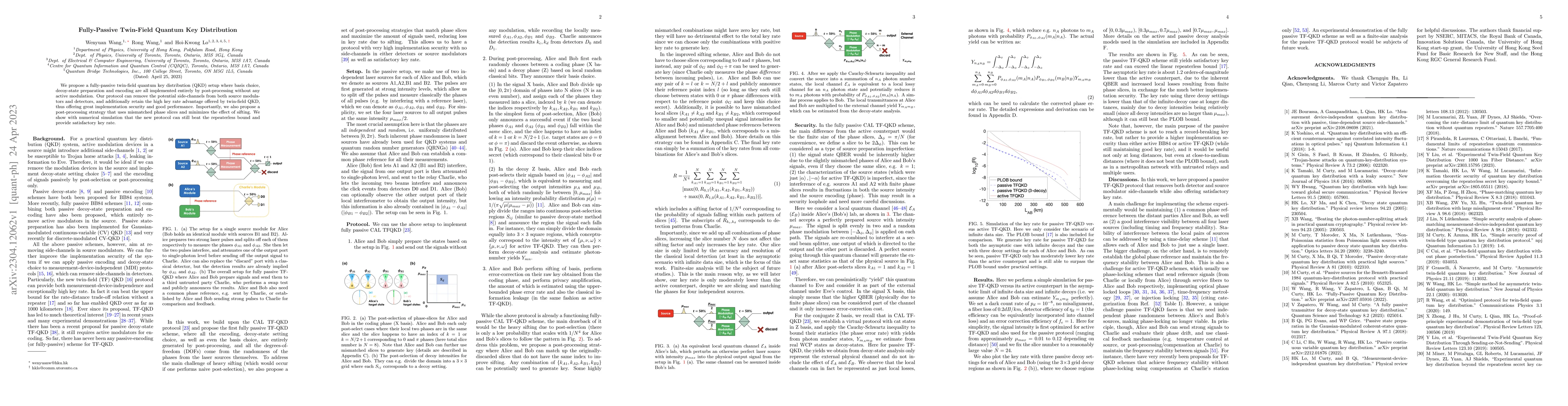 Thumbnail for Fully-Passive Twin-Field Quantum Key Distribution