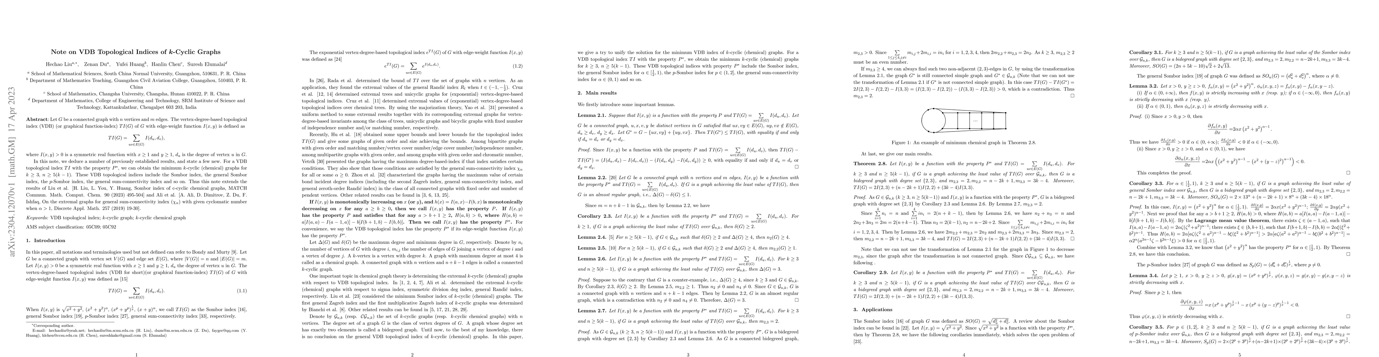 Thumbnail for Note on VDB Topological Indices of k-Cyclic Graphs