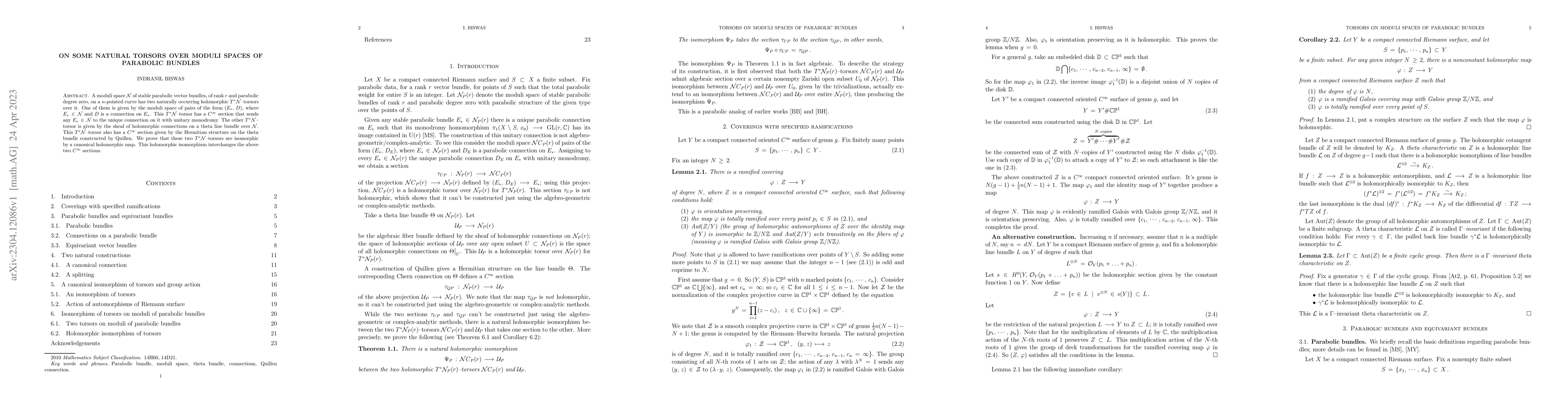 Thumbnail for On some natural torsors over moduli spaces of parabolic bundles