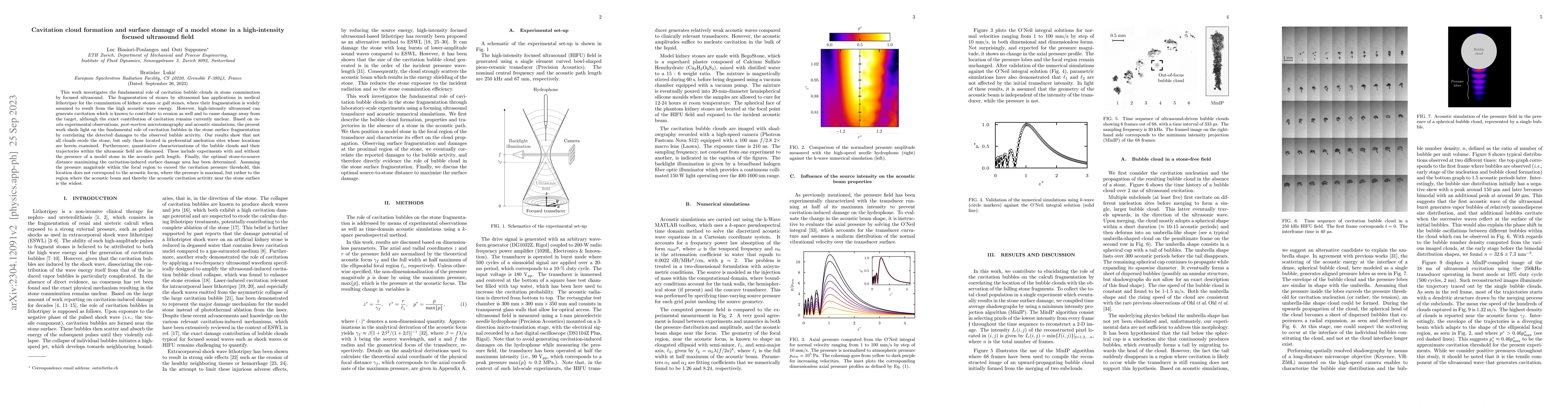 Thumbnail for Cavitation cloud formation and surface damage of a model stone in a
  high-intensity focused ultrasound field