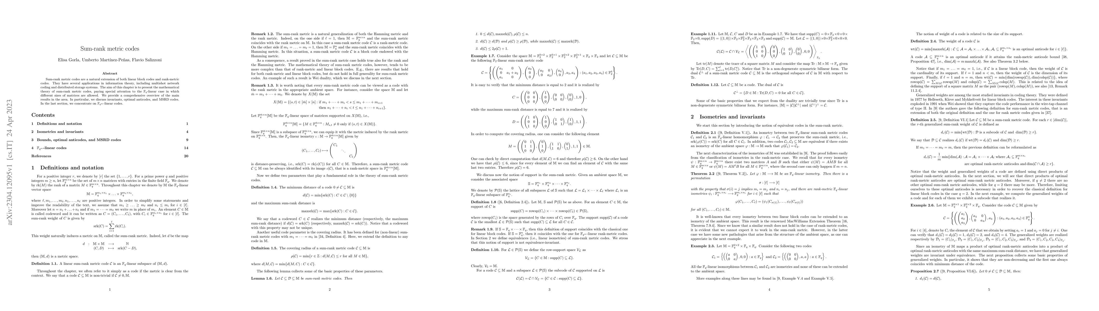 Thumbnail for Sum-rank metric codes
