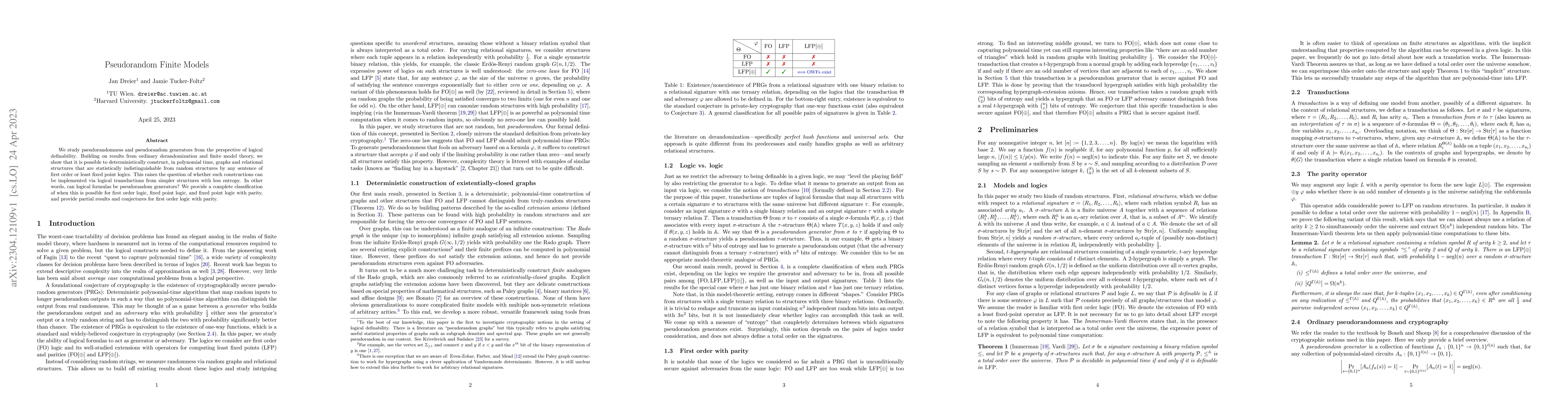 Thumbnail for Pseudorandom Finite Models