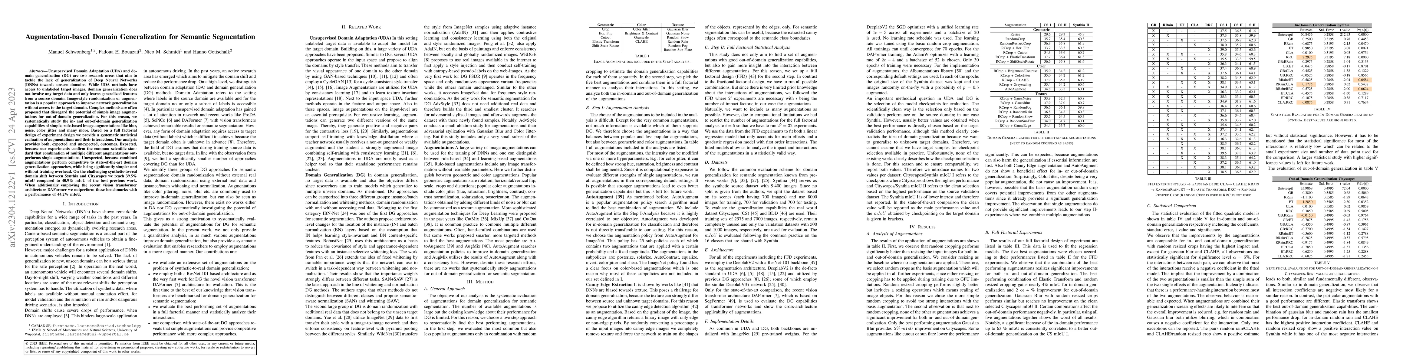 Thumbnail for Augmentation-based Domain Generalization for Semantic Segmentation