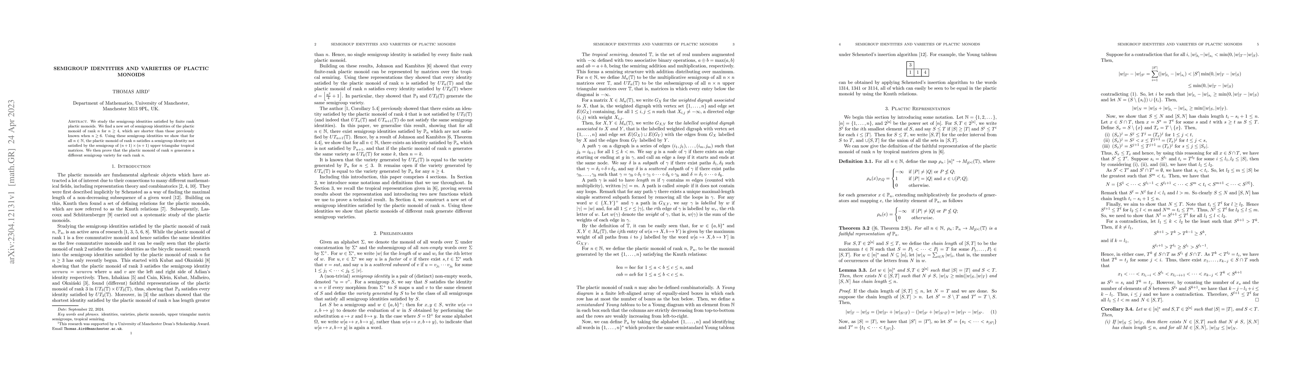 Thumbnail for Semigroup identities and varieties of plactic monoids