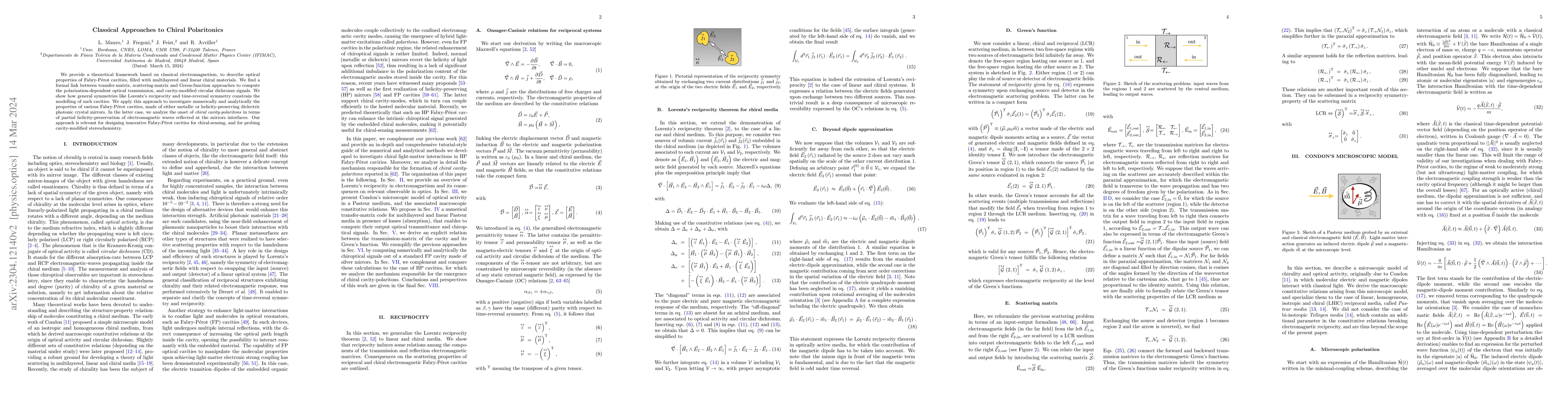 Thumbnail for Classical Approaches to Chiral Polaritonics