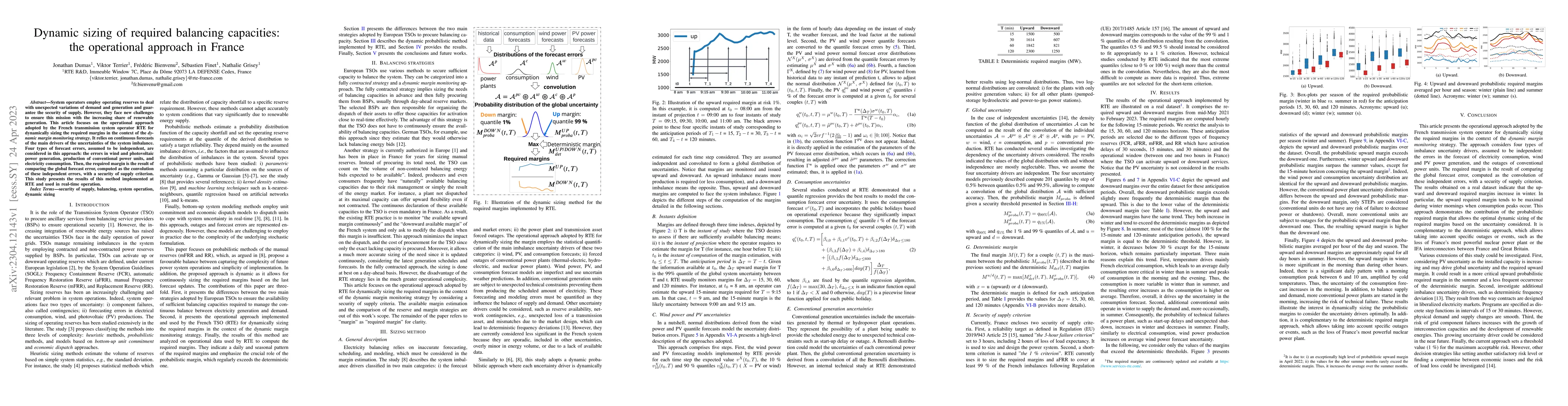 Thumbnail for Dynamic sizing of required balancing capacities: the operational
  approach in France