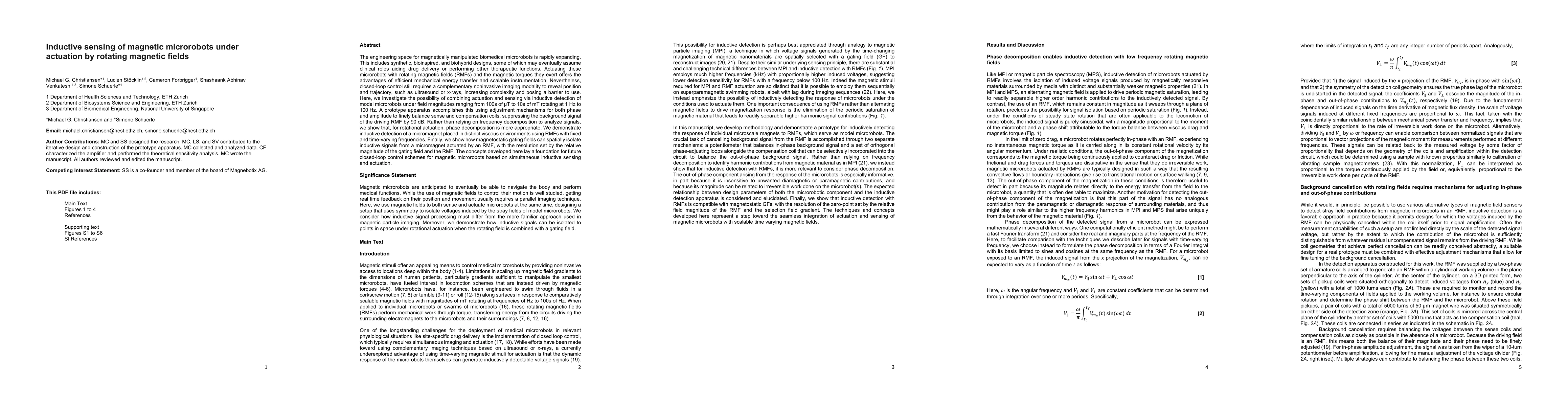 Thumbnail for Inductive sensing of magnetic microrobots under actuation by rotating
  magnetic fields