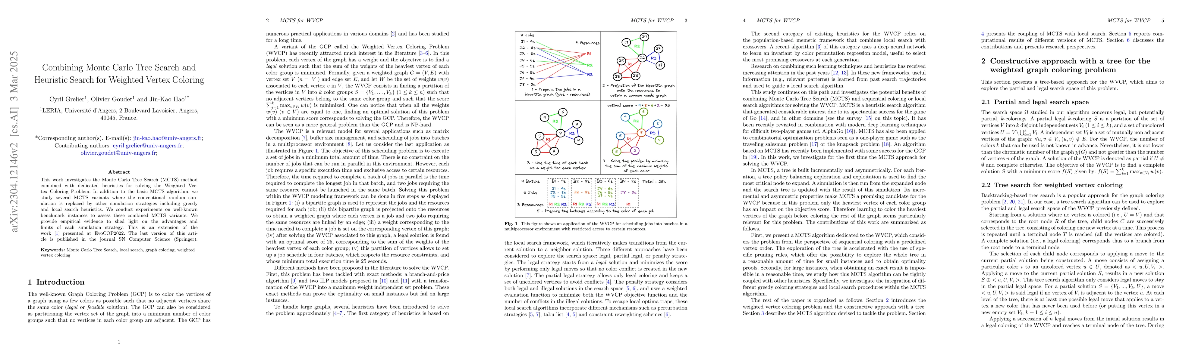 Thumbnail for Combining Monte Carlo Tree Search and Heuristic Search for Weighted
  Vertex Coloring