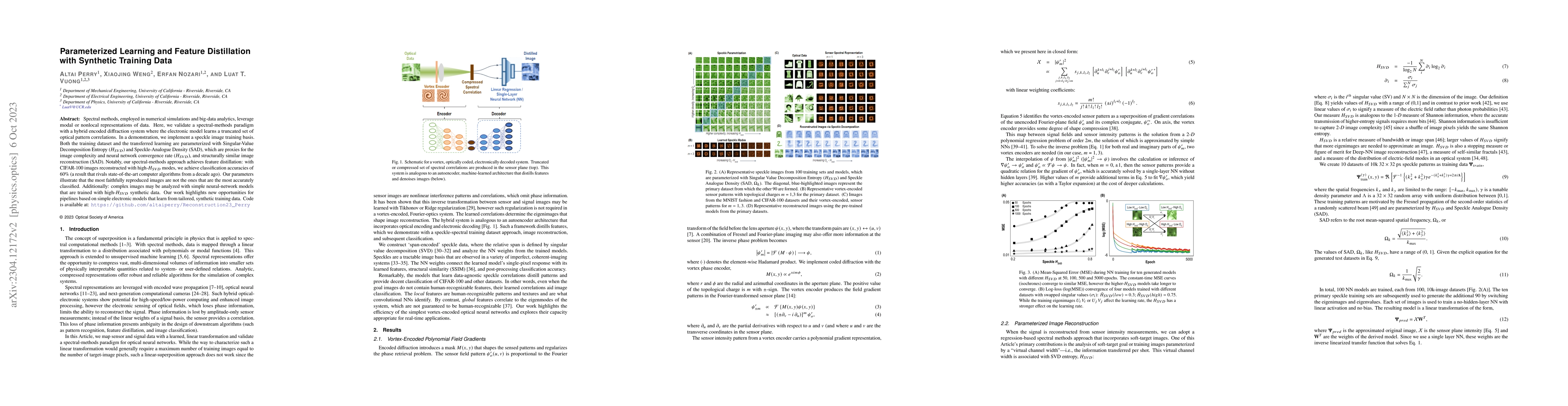 Thumbnail for Parameterized Learning and Distillation with Vortex-encoded Spectral
  Correlations