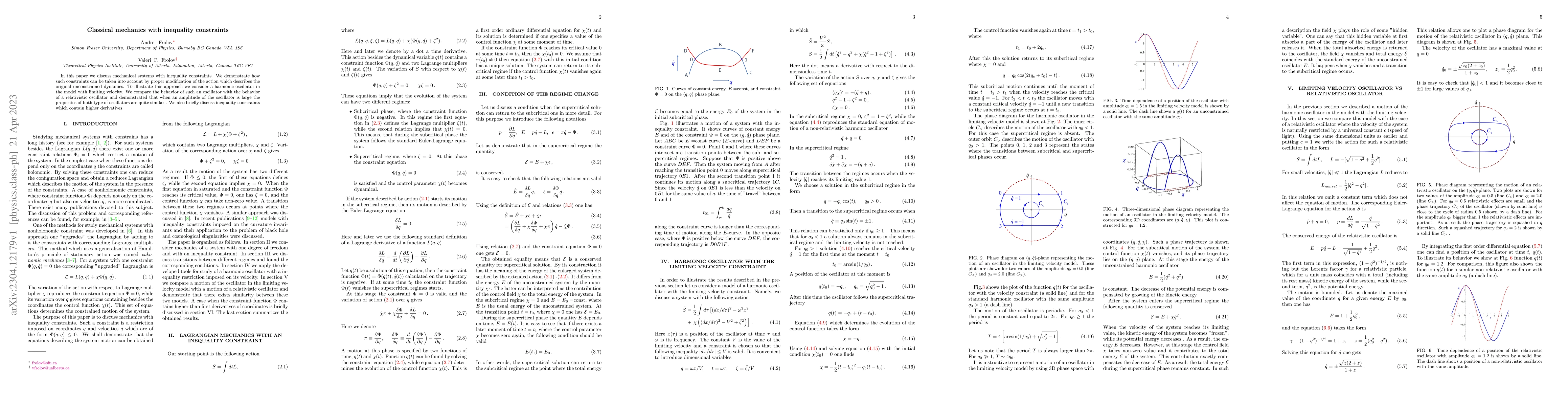 Thumbnail for Classical mechanics with inequality constraints