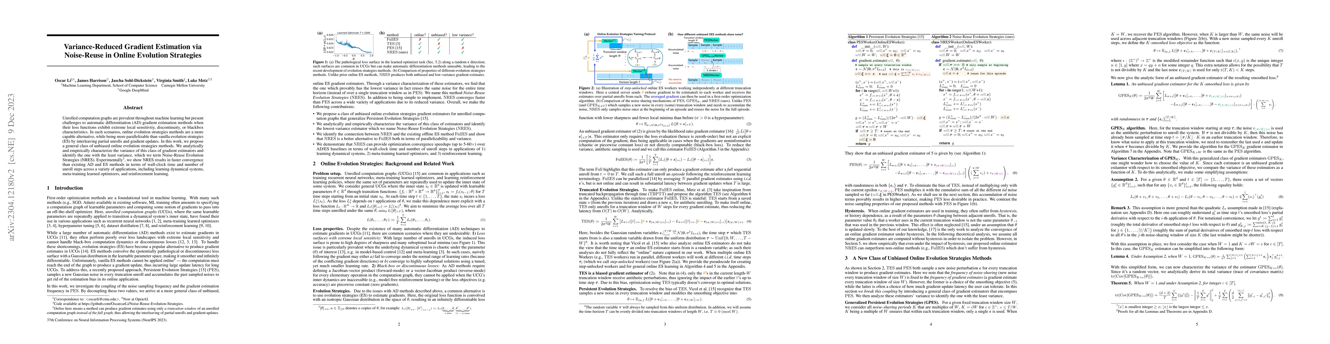 Thumbnail for Variance-Reduced Gradient Estimation via Noise-Reuse in Online Evolution
  Strategies
