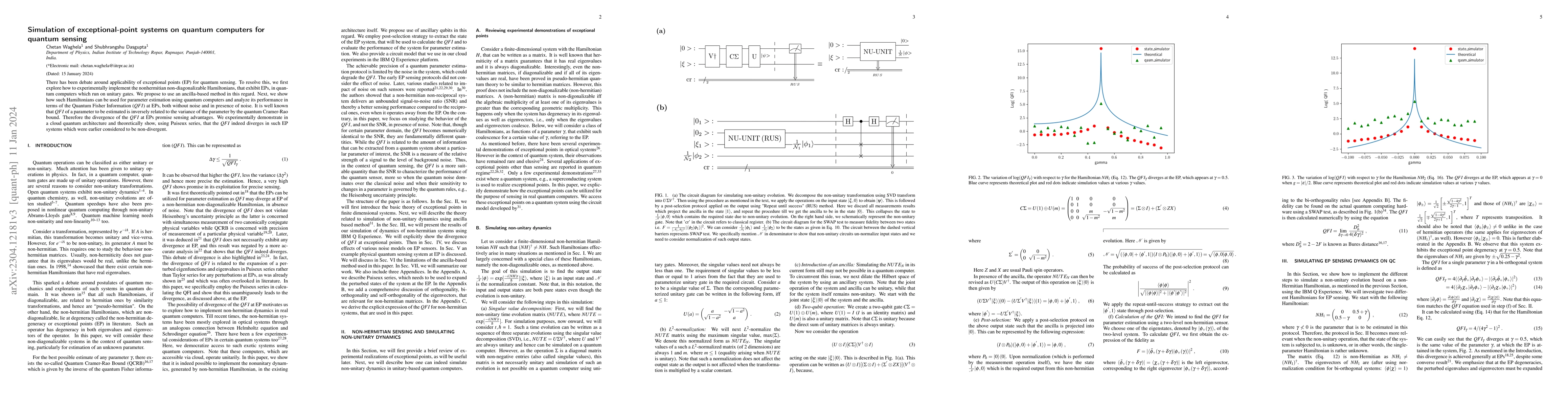 Thumbnail for Simulation of exceptional-point systems on quantum computers for quantum
  sensing