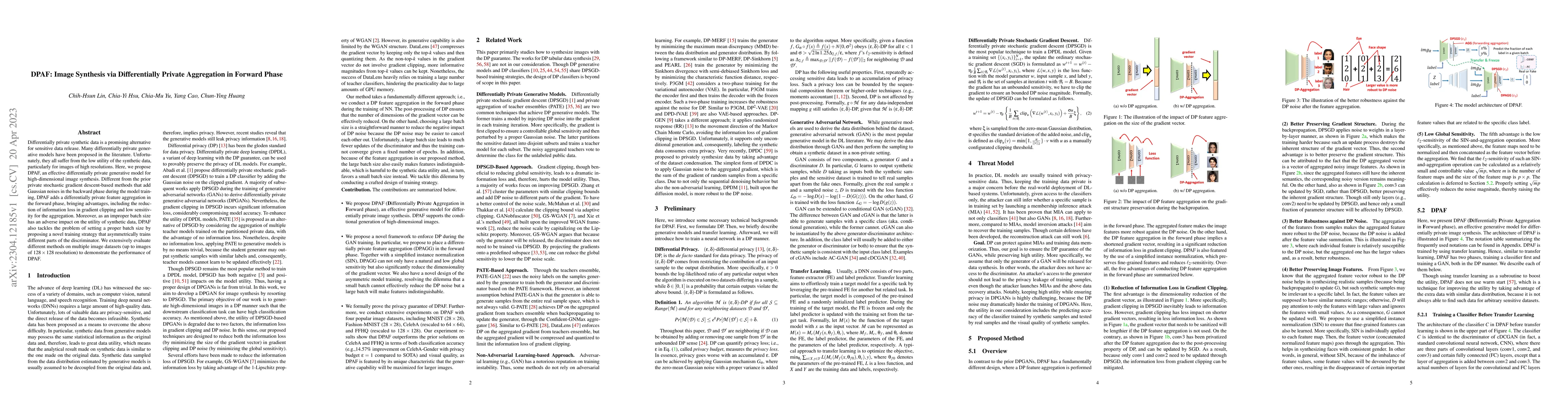 Thumbnail for DPAF: Image Synthesis via Differentially Private Aggregation in Forward
  Phase
