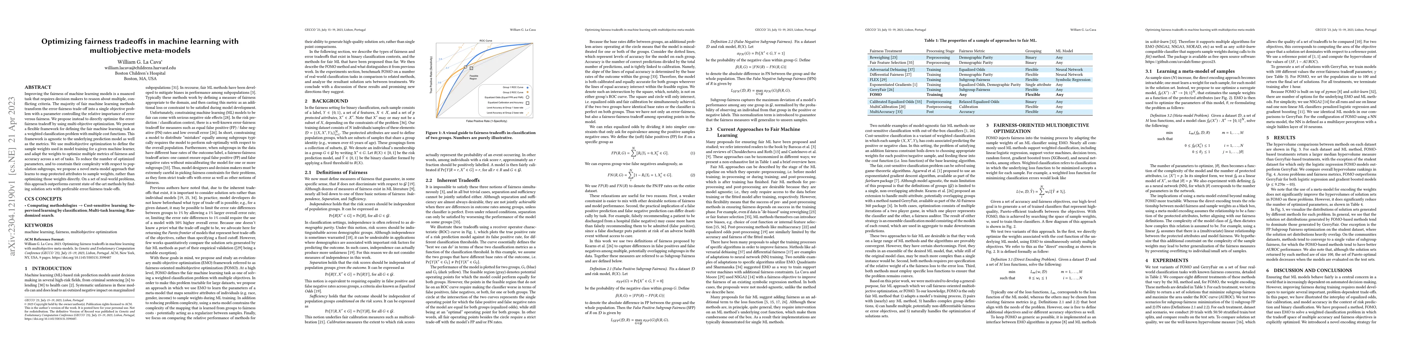 Thumbnail for Optimizing fairness tradeoffs in machine learning with multiobjective
  meta-models