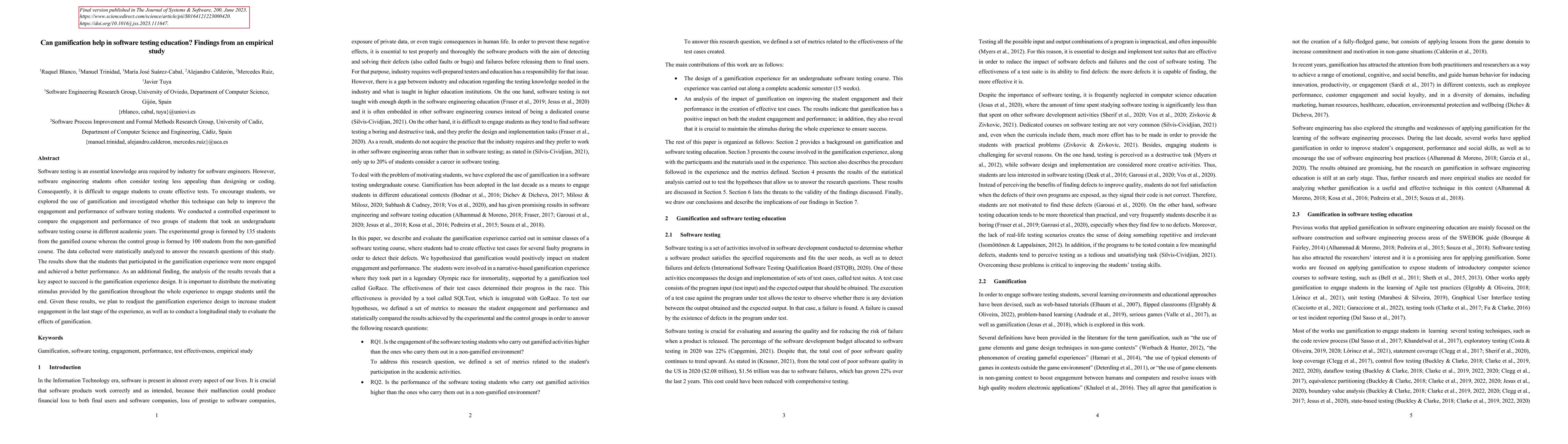 Thumbnail for Can gamification help in software testing education? Findings from an
  empirical study