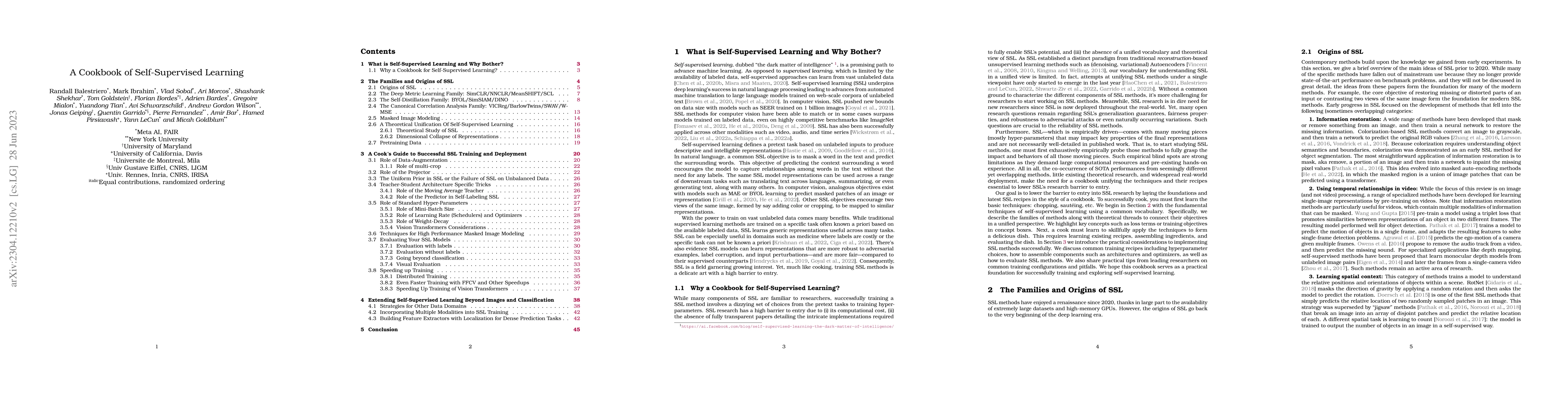 Thumbnail for A Cookbook of Self-Supervised Learning