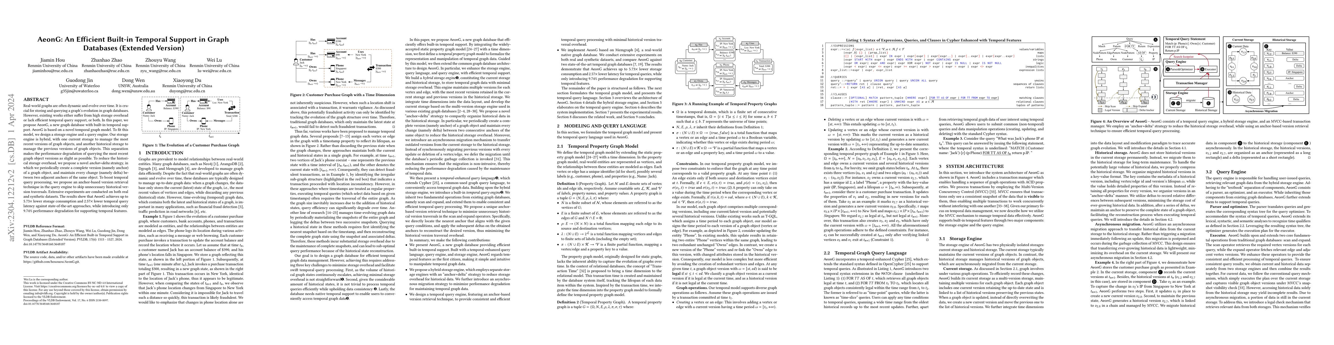 Thumbnail for AeonG: An Efficient Built-in Temporal Support in Graph Databases