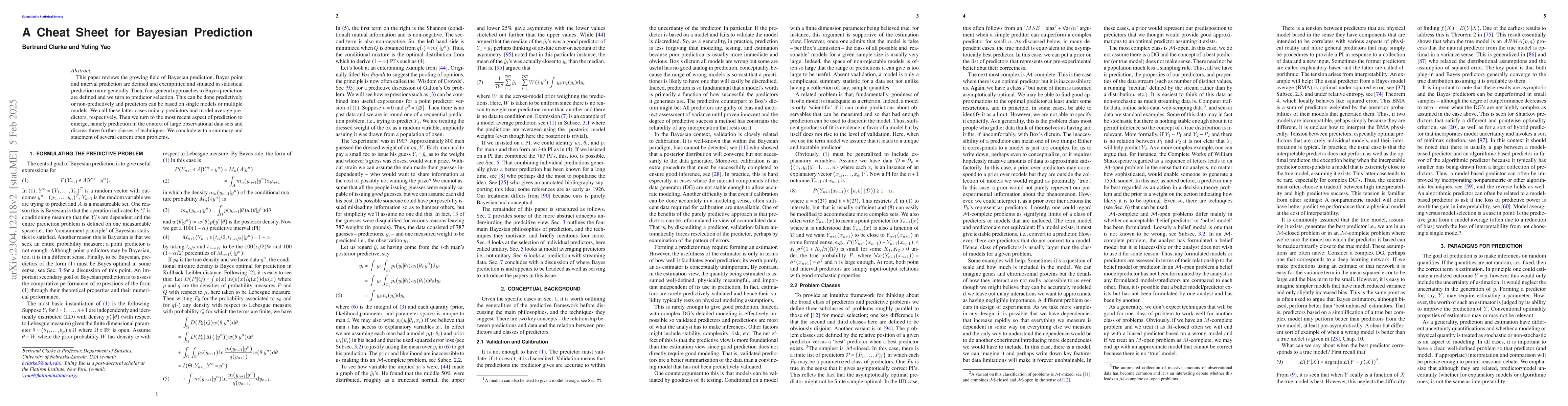 Thumbnail for A Cheat Sheet for Bayesian Prediction