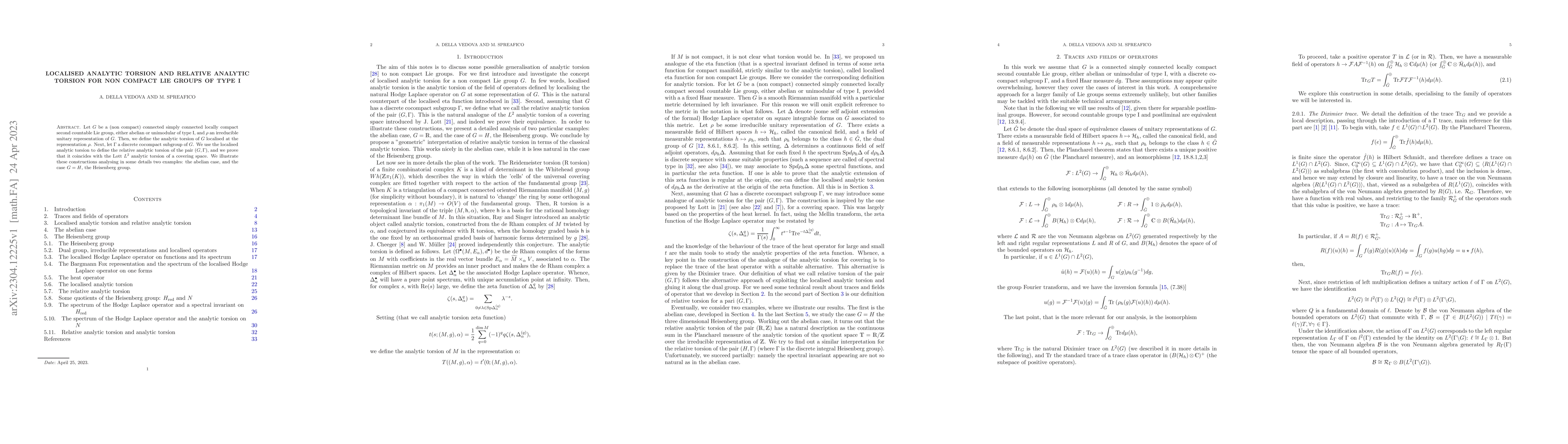 Thumbnail for Localised analytic torsion and relative analytic torsion for non compact
  Lie groups of type I