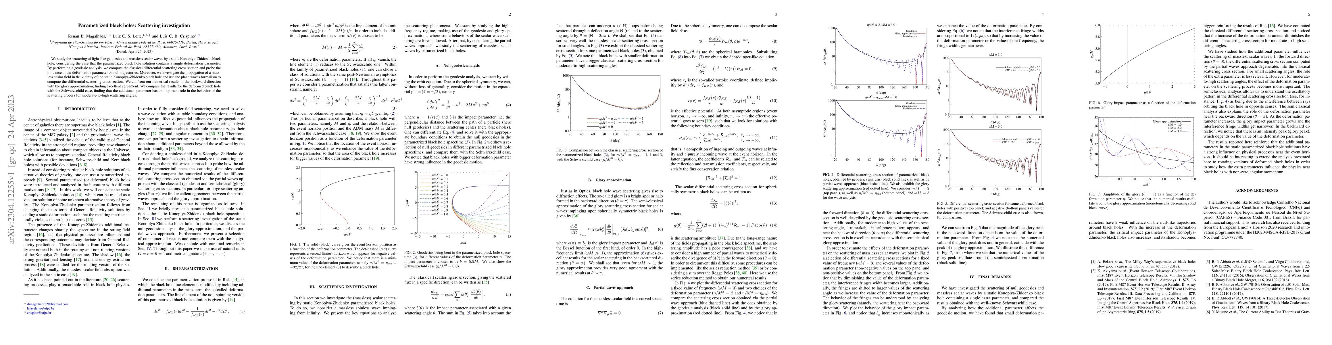 Thumbnail for Parametrized black holes: Scattering investigation