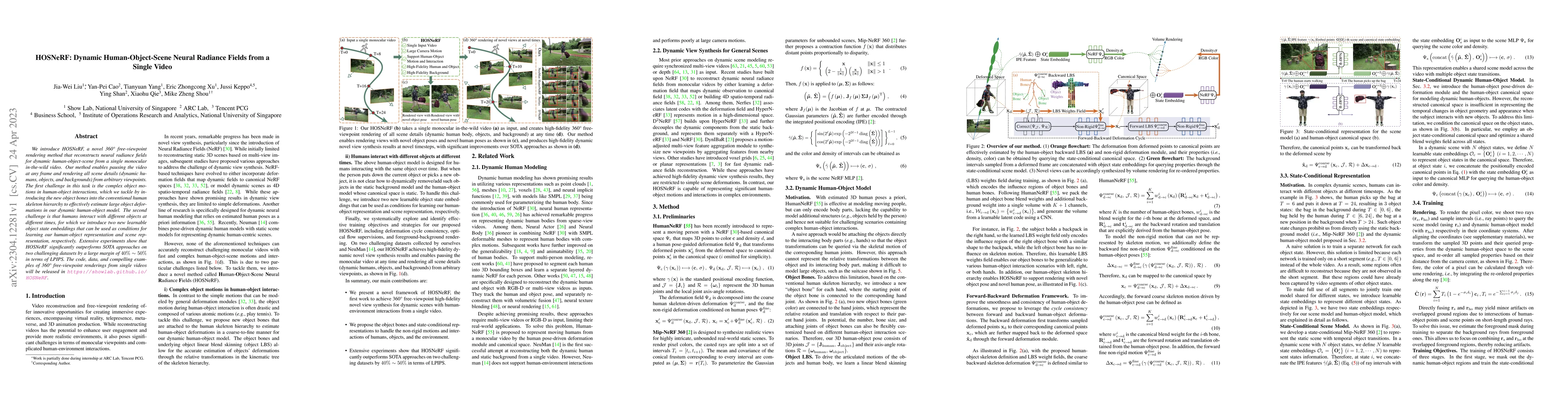 Thumbnail for HOSNeRF: Dynamic Human-Object-Scene Neural Radiance Fields from a Single
  Video