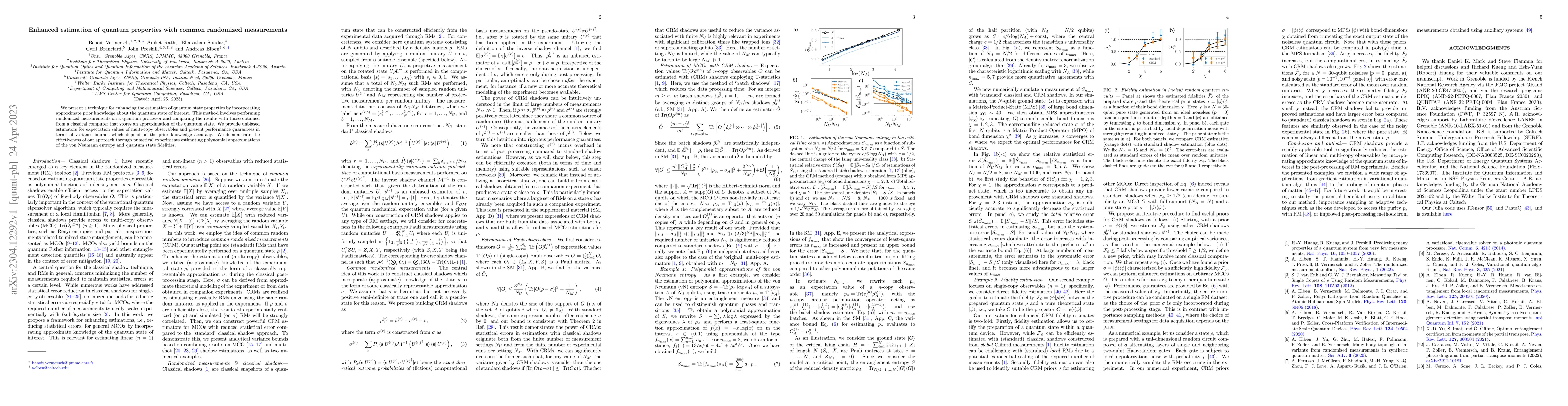 Thumbnail for Enhanced estimation of quantum properties with common randomized
  measurements