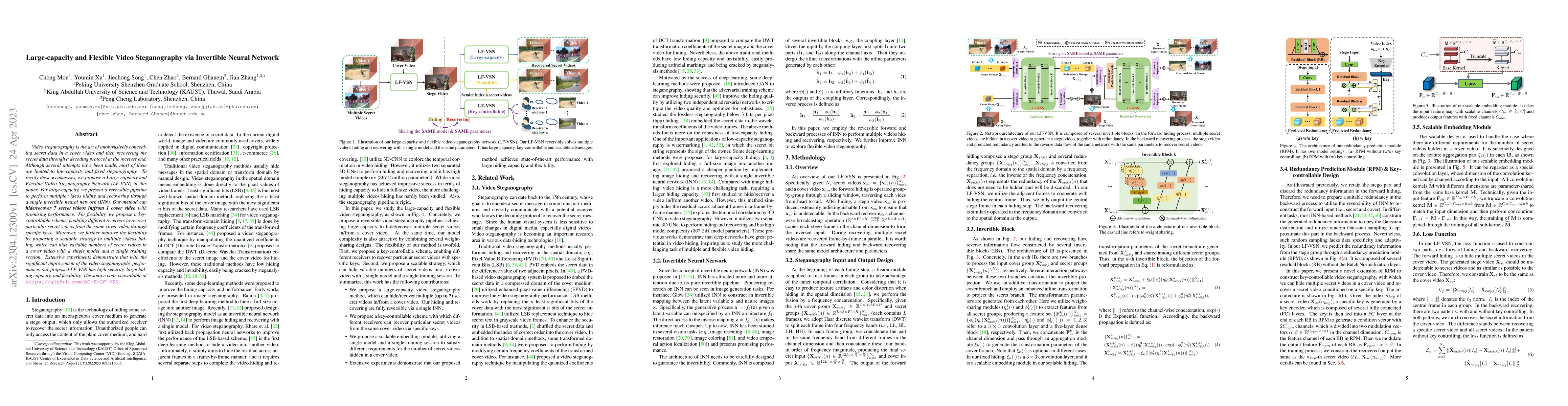 Thumbnail for Large-capacity and Flexible Video Steganography via Invertible Neural
  Network