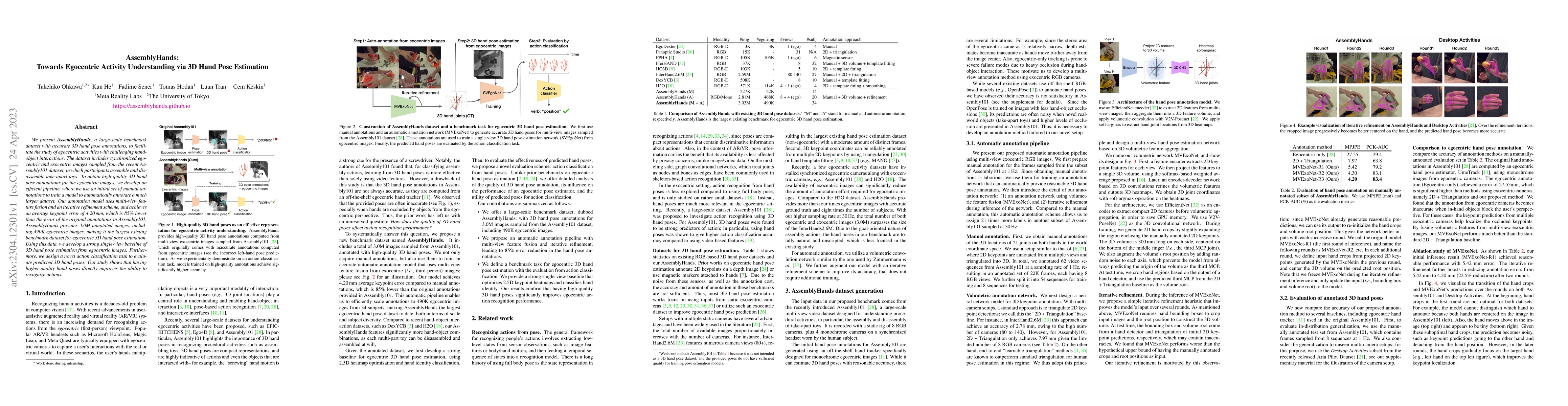 Thumbnail for AssemblyHands: Towards Egocentric Activity Understanding via 3D Hand
  Pose Estimation